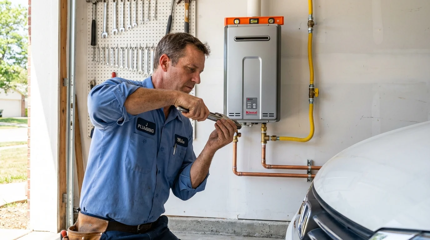 Tankless water heater installation by a Johns Plumbing LLC plumber in Wibaux